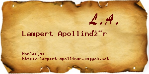 Lampert Apollinár névjegykártya